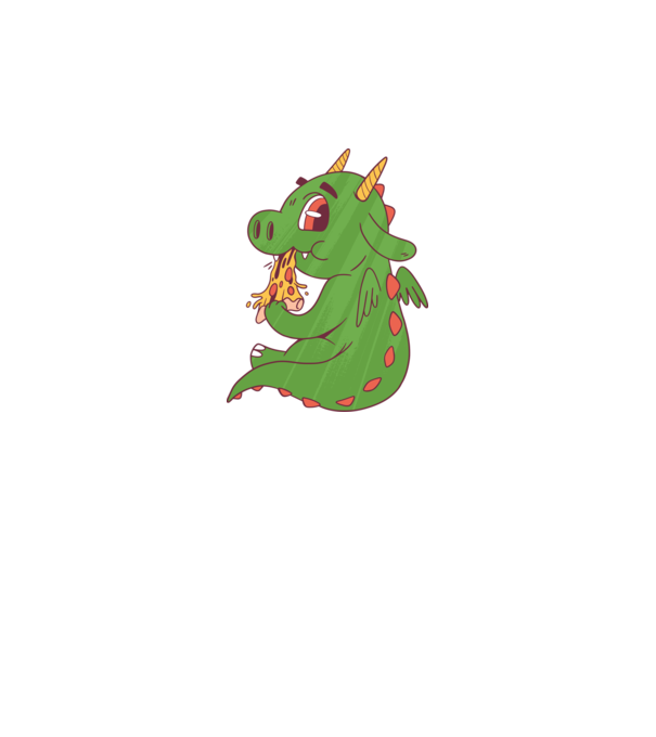 Pizza Dino model negru pe tricou