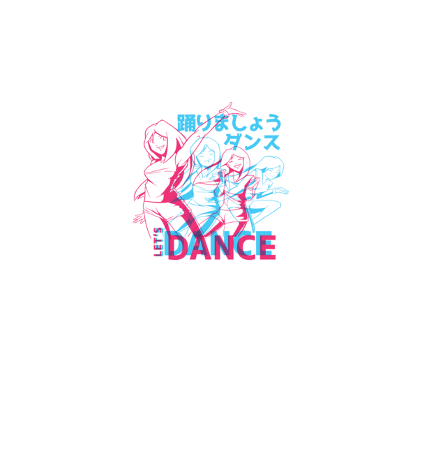 Anime Dance model alb pe tricou