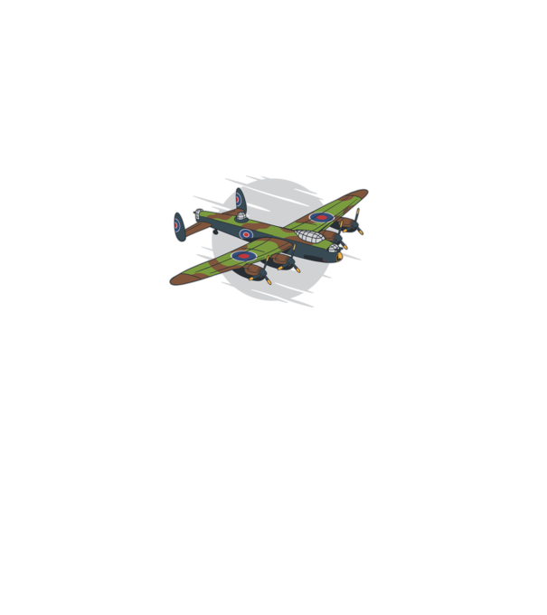 Avion bombardier Lancaster model negru pe tricou