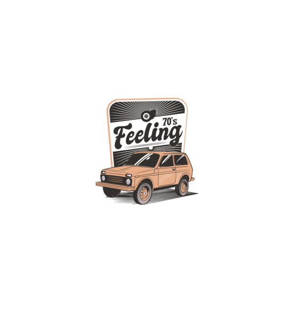 Mașină Retro anii 70 Lada Niva model gri pe tricou
