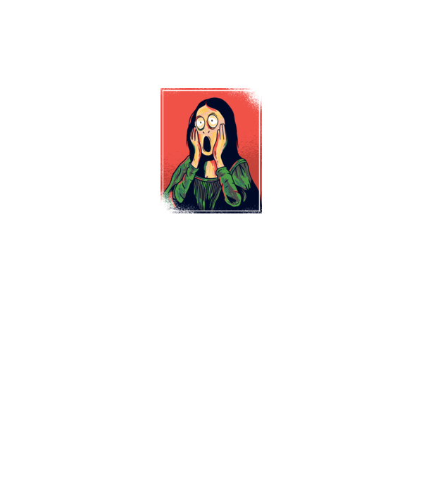 Mona Lisa țipăt model negru pe tricou