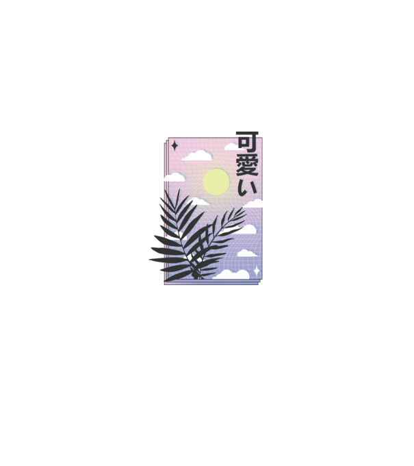 Vaporwave Val model gri pe tricou