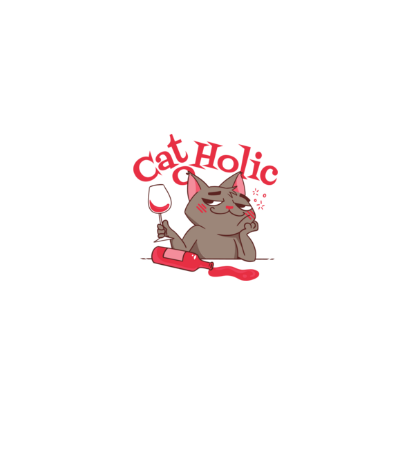 Catoholic - iubitor de pisici model alb pe tricou