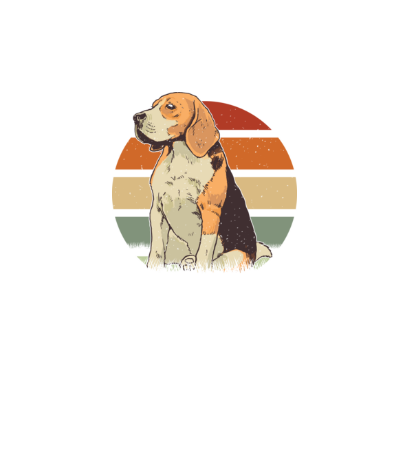 Beagle Retro Sunset model turcoaz pe tricou