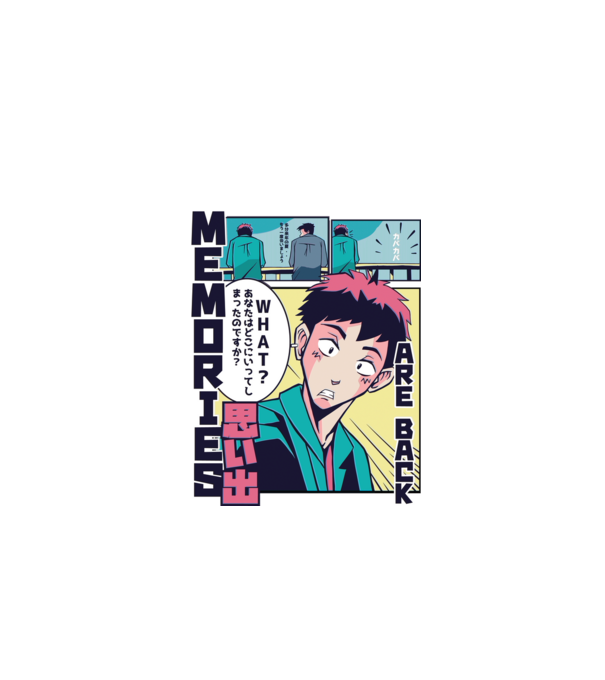 Anime Vaporwave benzi desenate model alb pe tricou