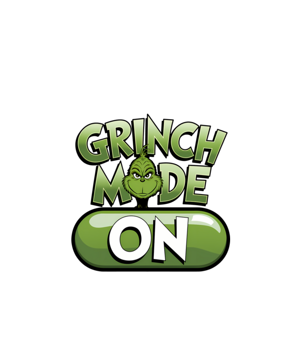 Grinch mode ON model negru pe tricou