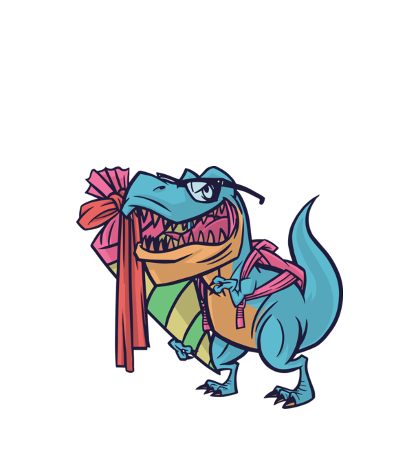 Elev T-rex model verde de măr pe tricou