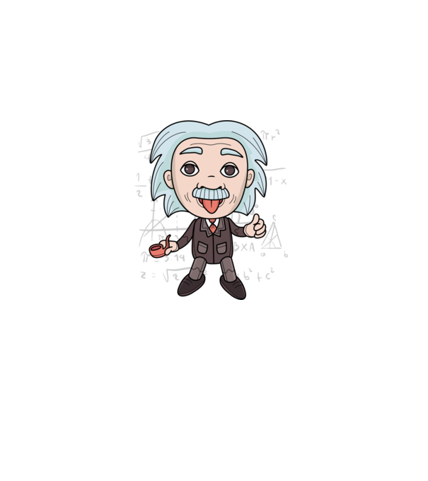 Caricatură Einstein model negru pe tricou