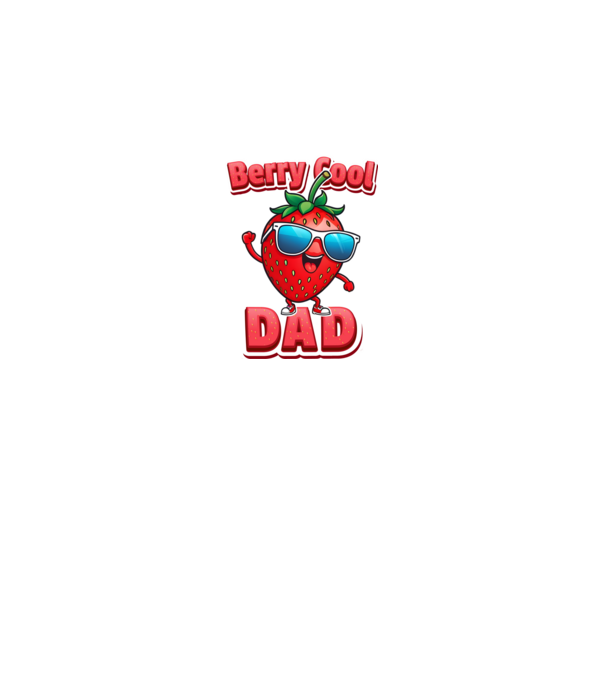 Berry Cool Dad Strawberry model negru pe tricou