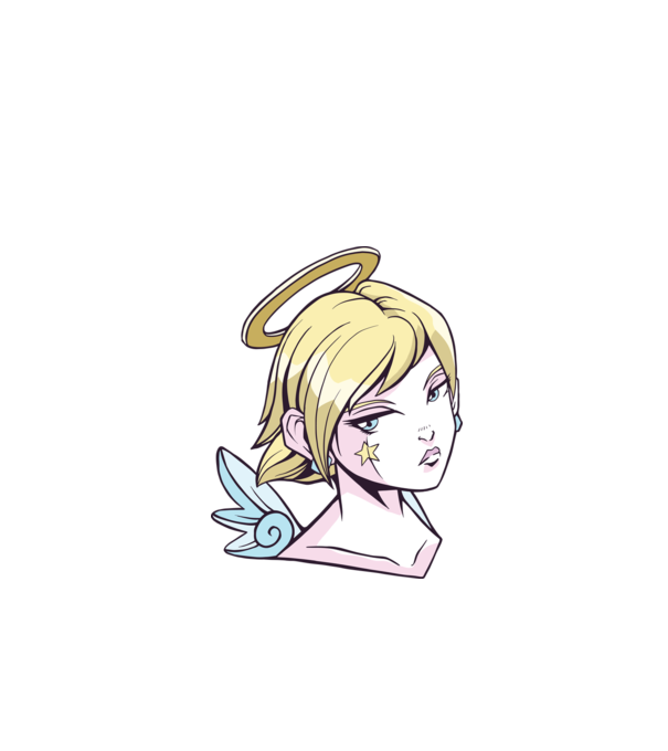 Anime Fată angelică model roșu pe tricou