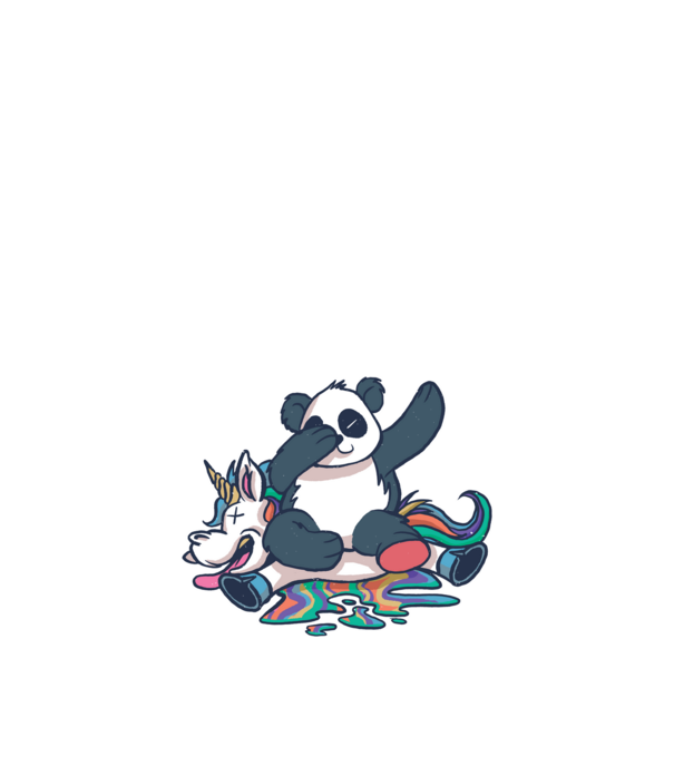 Panda DAB Unicorn model nisipiu pe tricou