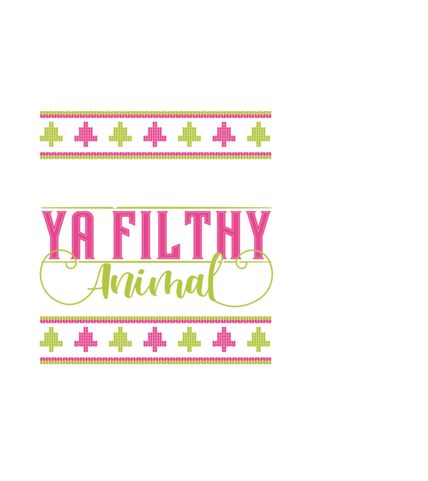 Merry Christmas Ya Filthy Animal model negru pe tricou