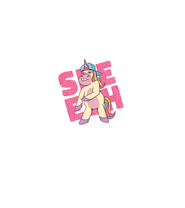 Unicorn Shesh model albastru închis pe tricou