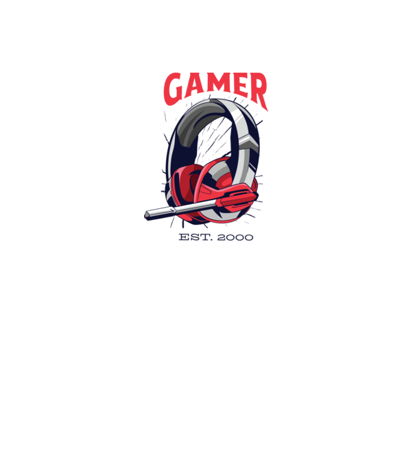 Gamer est. 2000 model alb pe tricou