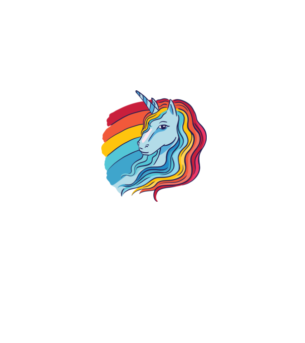 Unicorn cu Curcubeu model albastru jeanși pe tricou