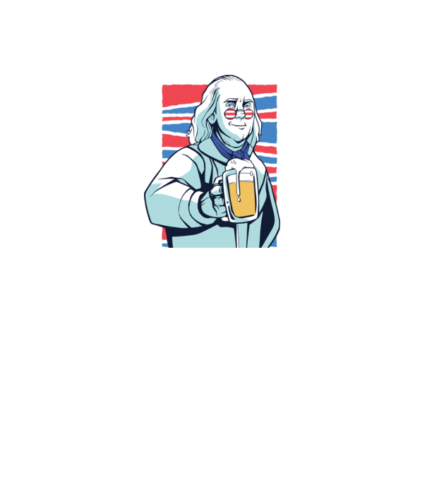 Benjamin Franklin Beer model alb pe tricou