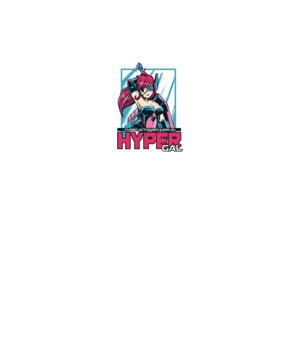Hyper Gal - Fată Anime model negru pe tricou