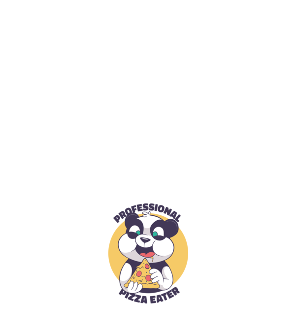 Panda Pizza model albastru deschis pe tricou