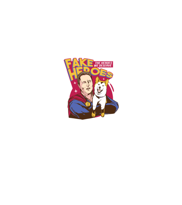 Fake Hero Elon Musk model negru pe tricou
