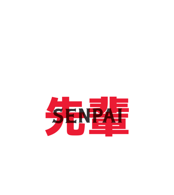 Senpai model alb pe tricou