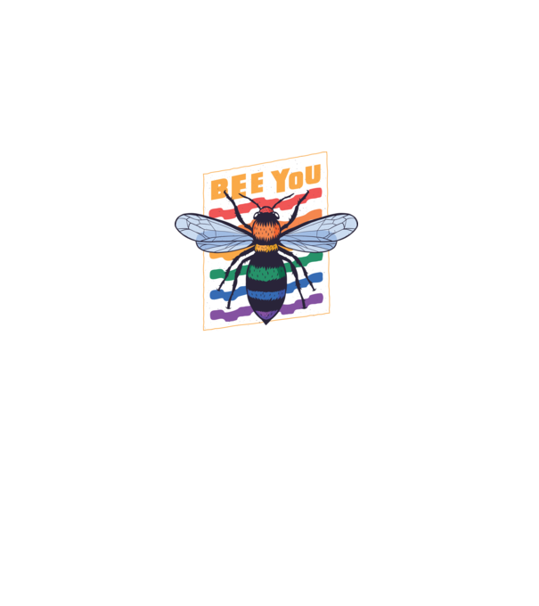 Bee You Pride model negru pe tricou