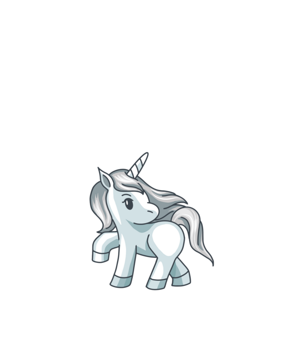 Unicorn de argint model albastru închis pe tricou