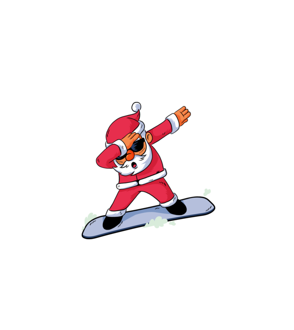 Moș Crăciun Snowboard DAB tricou amuzant model turcoaz pe tricou