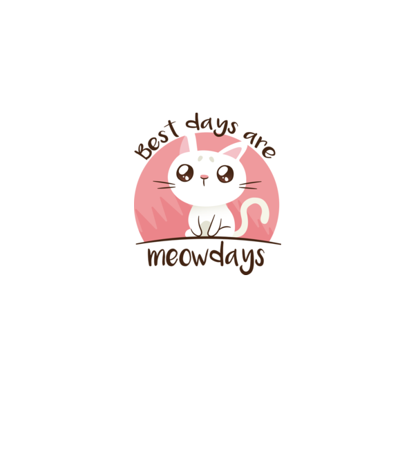 Best days are Meowdays model alb pe tricou