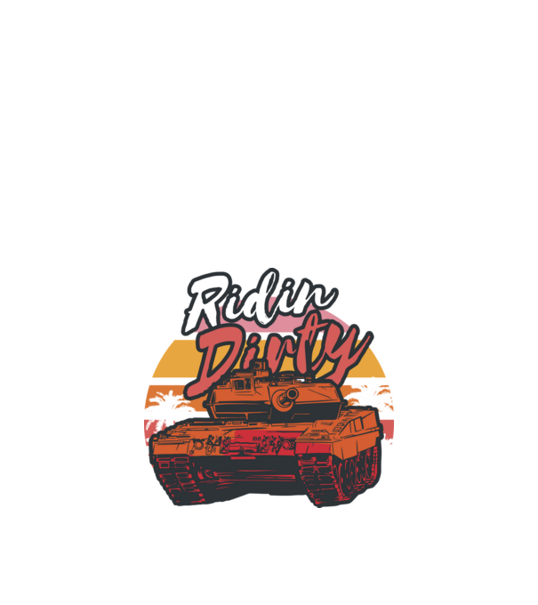 Ridin Dirty tricou cu tanc model negru pe tricou