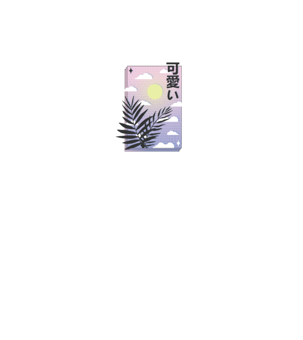 Vaporwave Val model alb pe tricou