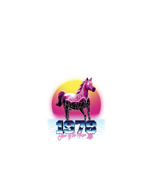 1978 Year of the Horse model negru pe tricou