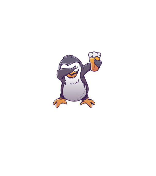 Pinguin cu Bere DAB model gri pe tricou