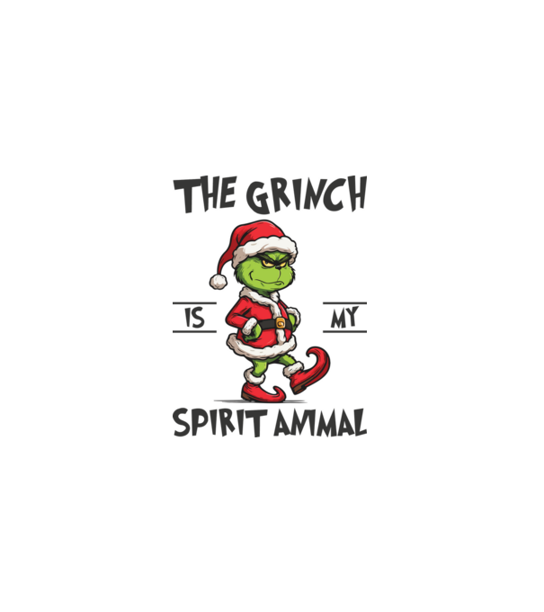 Grinch is my spirit animal model alb pe tricou