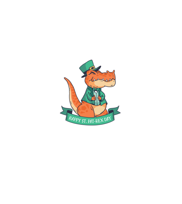 Dinozaur Sfântul Patrick model verde pe tricou