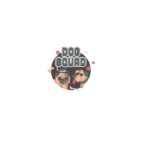 Dog squad model alb pe tricou