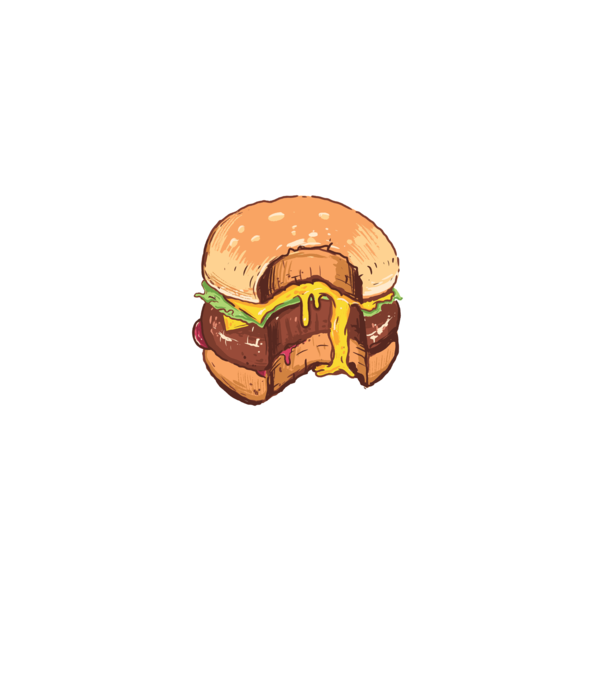 Hamburger model albastru deschis pe tricou