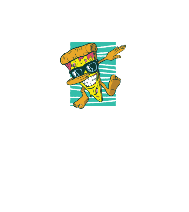 Felie de pizza DAB model turcoaz pe tricou