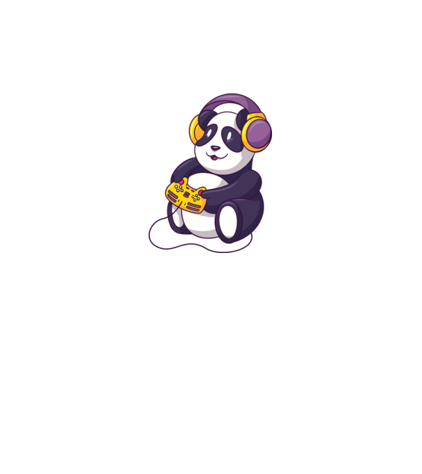 Gamer Panda model gri pe tricou