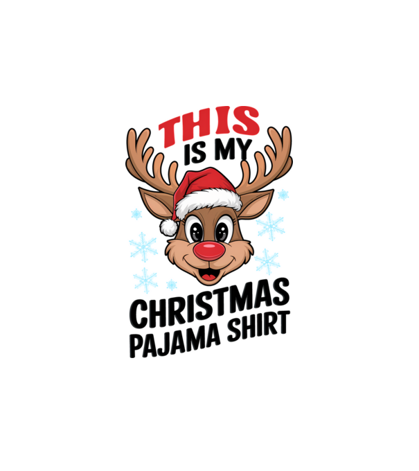 Christmas Pajama Reindeer Alb model alb pe tricou