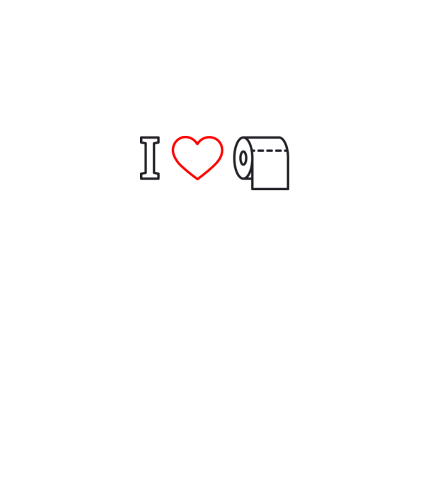 I love hârtie igienică model alb pe tricou
