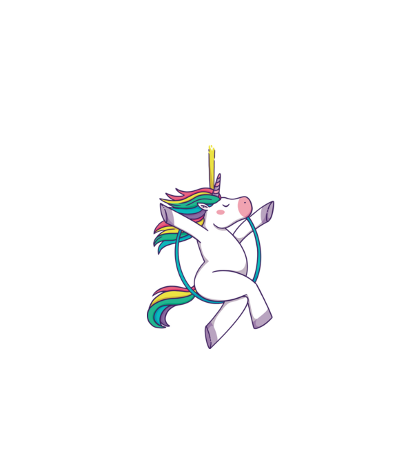 Unicorn pe cerc model alb pe tricou