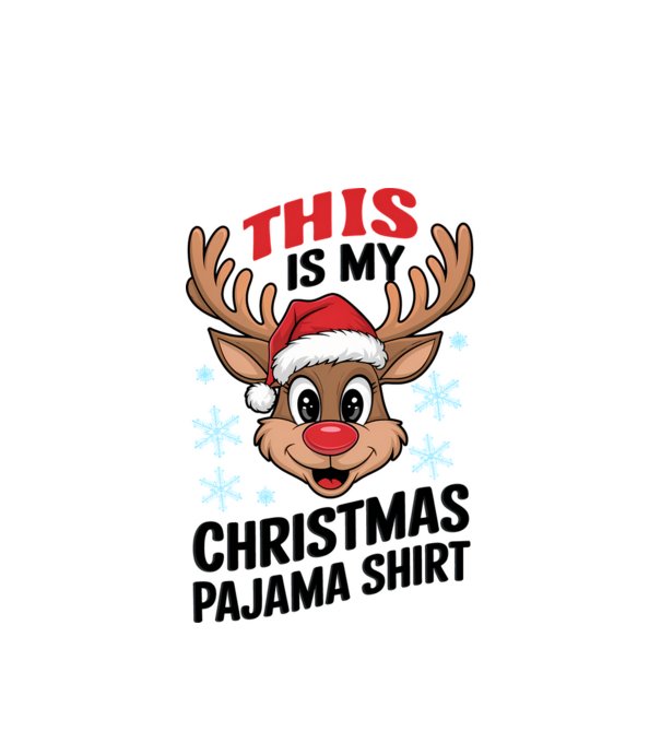 Christmas Pajama Reindeer Alb model alb pe tricou