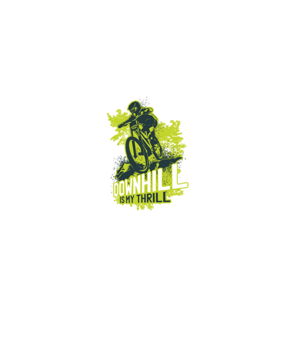 Downhill Is My Thrill tricou bicicletă model negru pe tricou