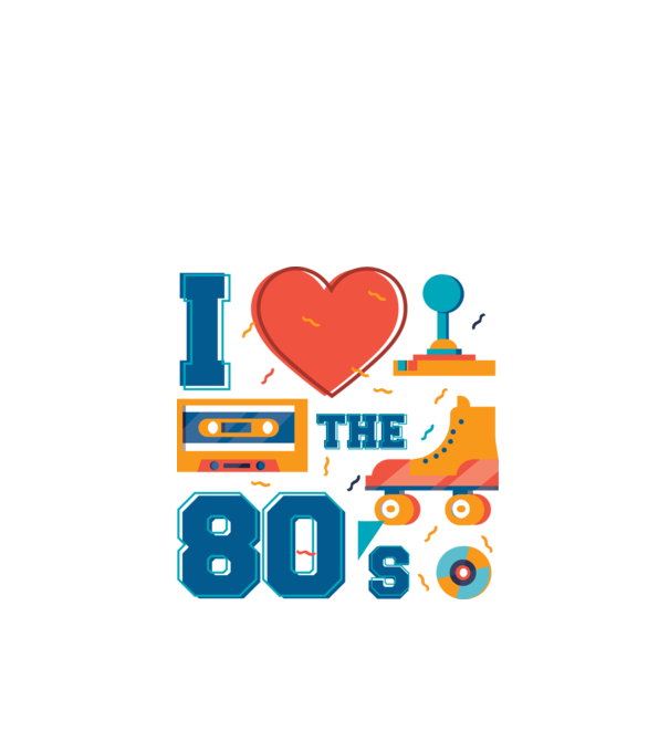 'I love the 80s - Iubesc anii ''80' model alb pe tricou