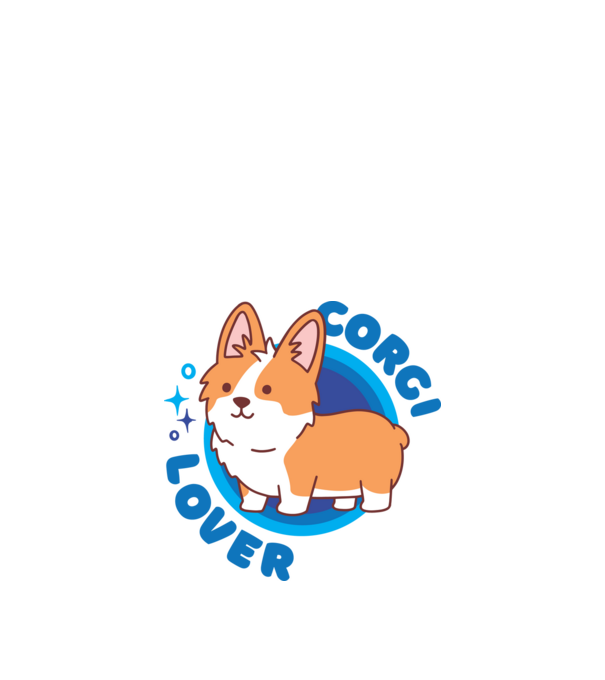 Corgi Lover model alb pe tricou