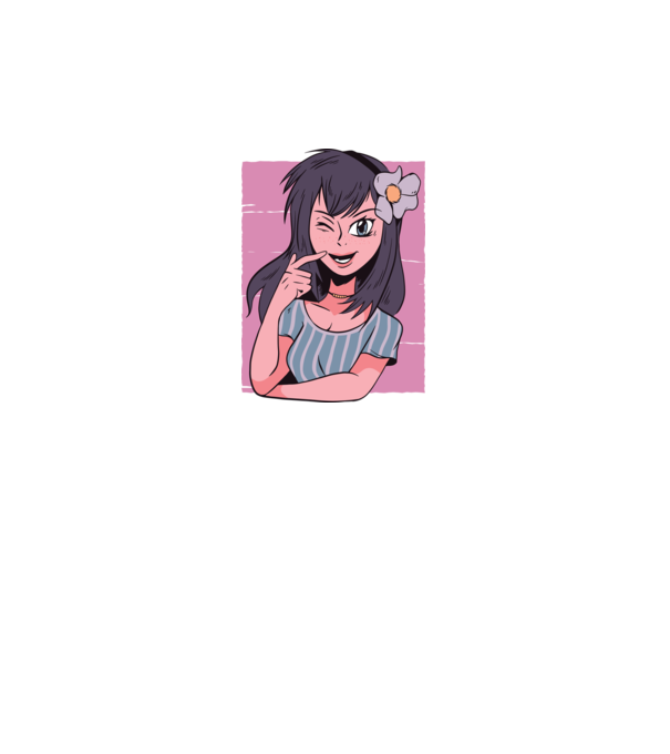 Fată Anime model gri pe tricou