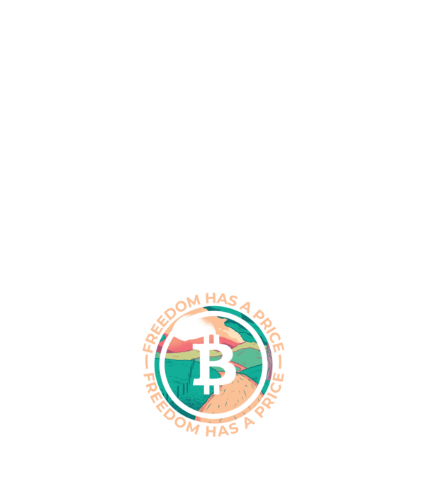 Libertatea are preț Bitcoin model albastru închis pe tricou