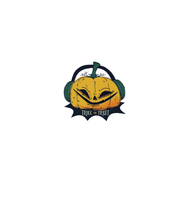 Dovleac Halloween model alb pe tricou