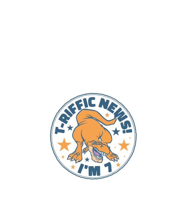 'T-rex Terrific news i''m 7' model nisipiu pe tricou