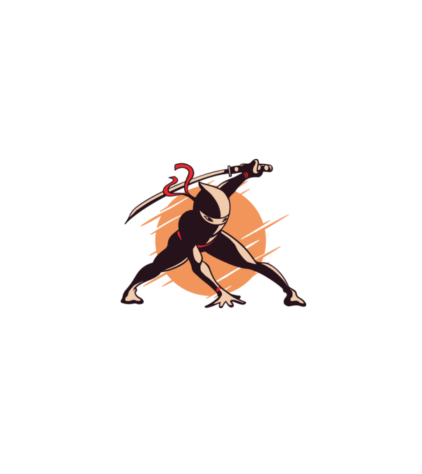 Ninja model alb pe tricou